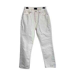 ASOS Mom Jeans Womens Size 28/32 Off-White Cotton Straight Leg Casual Vintage
